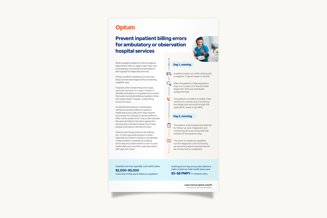 Validating Short-Stay Hospital Bills